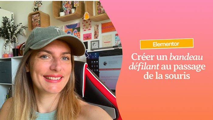 Elementor créer un bandeau défilant au passage de la souris