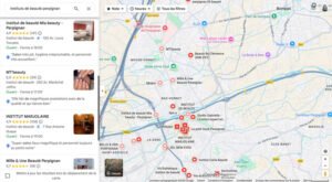 Google map -site internet wordpress, instituts beauté