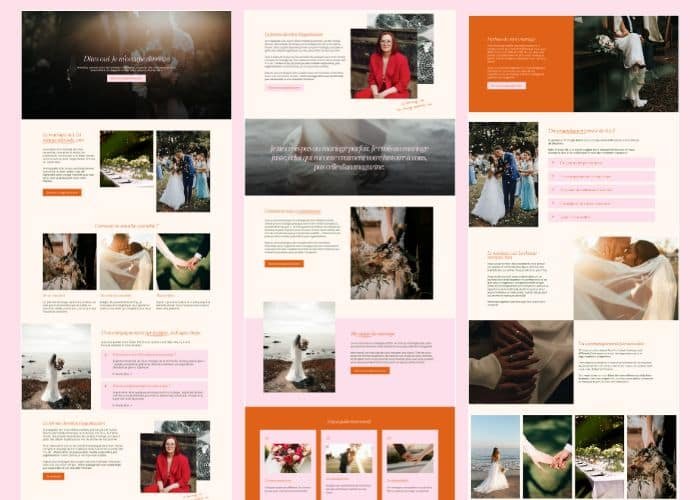 Site wordpress clé en main - Prestataire de mariage et Wedding Planner